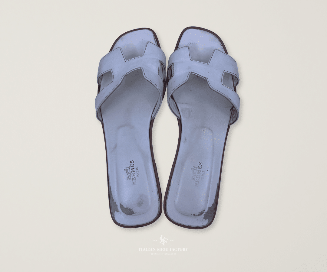 Hermès Oran sandal restoration before and after Dubai before