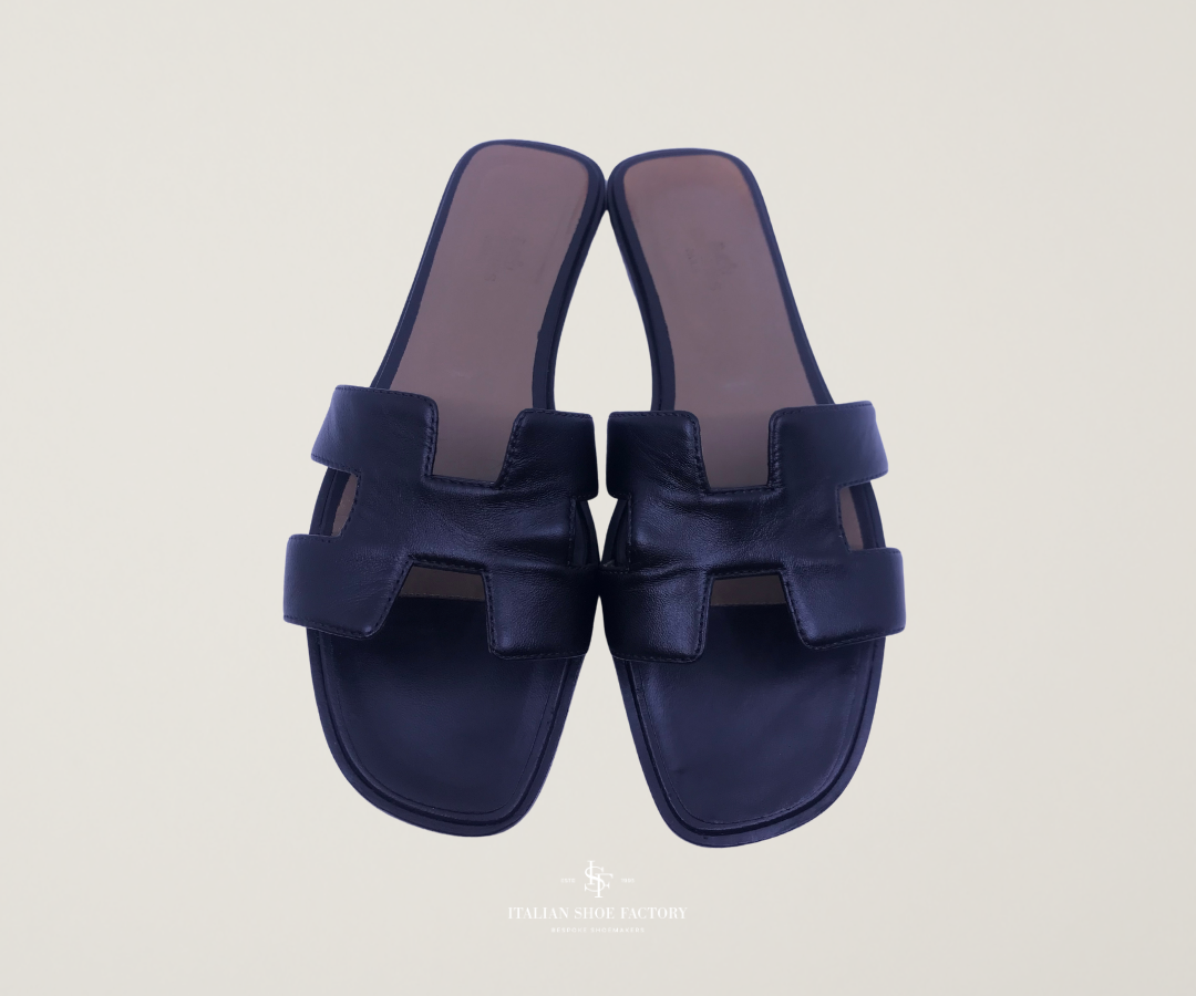 Hermès shoe colour change to black before and after Dubai after